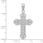 14K White Gold Fleur De Lis Cross Charm