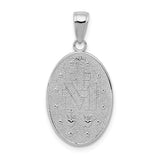 14k White Gold Miraculous Medal Pendant