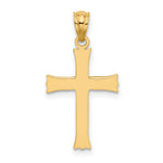 14k Satin Cross Charm
