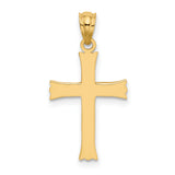 14k Satin Cross Charm