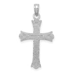 14K White Gold Fleur De Lis Cross Pendant