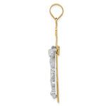 14k Two-tone INRI Crucifix Pendant