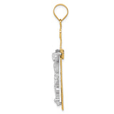 14k Two-tone INRI Crucifix Pendant