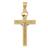 14k Two-tone INRI Crucifix Pendant