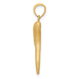 14k Solid Diamond-cut Italian Horn Charm