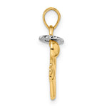 14k & White Rhodium D/C Halo on Angel Pendant