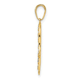 14k & White Rhodium D/C Fancy Hamsa Pendant