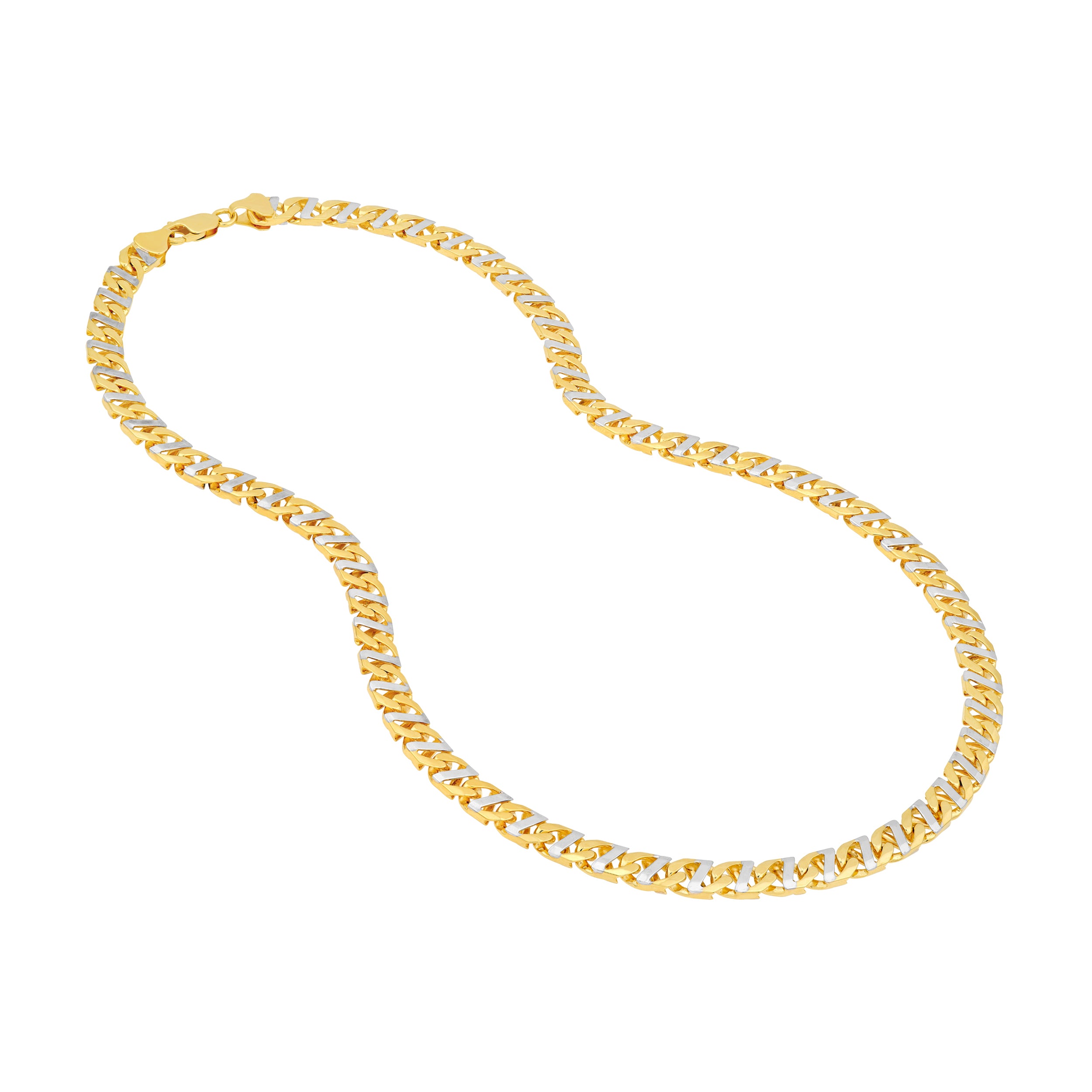 7mm Two-Tone Mens Mariner Chain