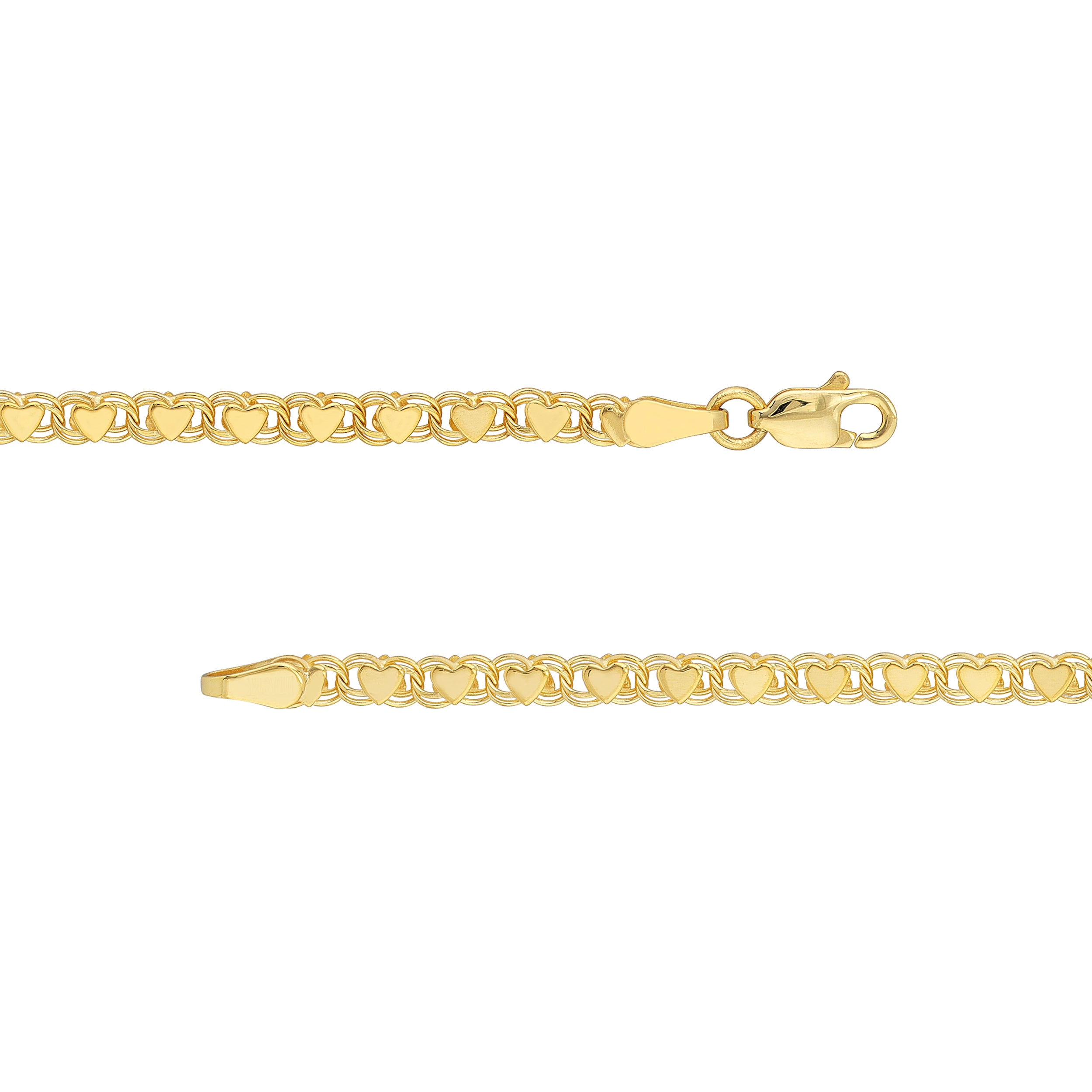 Kids ID Bracelet on Heart Mirror Rope Chain