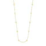 Long Open Hammered Circles Chain Necklace