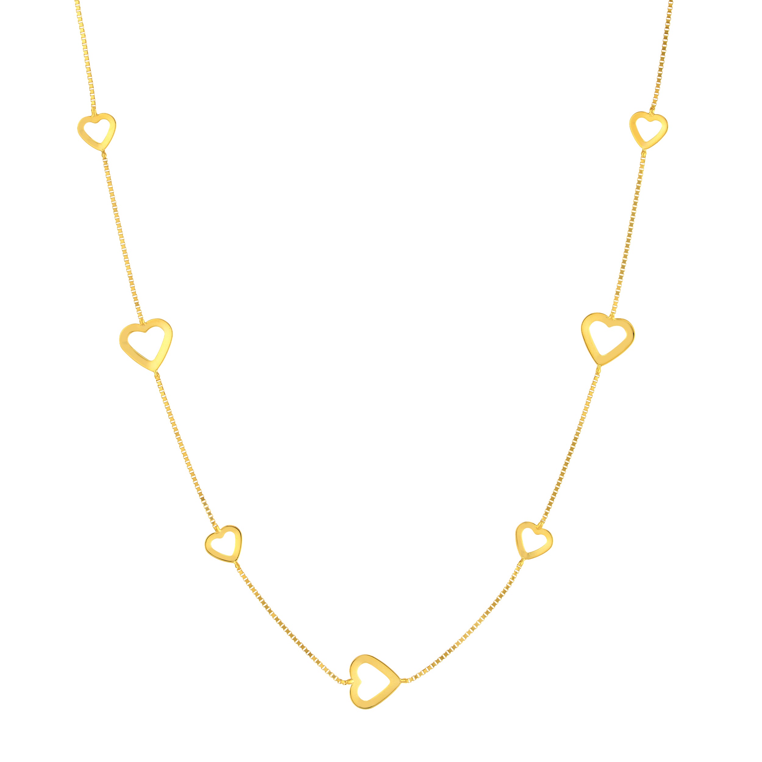 Open Heart on Box Chain Adj. Necklace