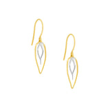 Two-Tone Double Curved Dangle Wire Earrings
