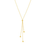 Triple Bead Dangle Lariat Necklace