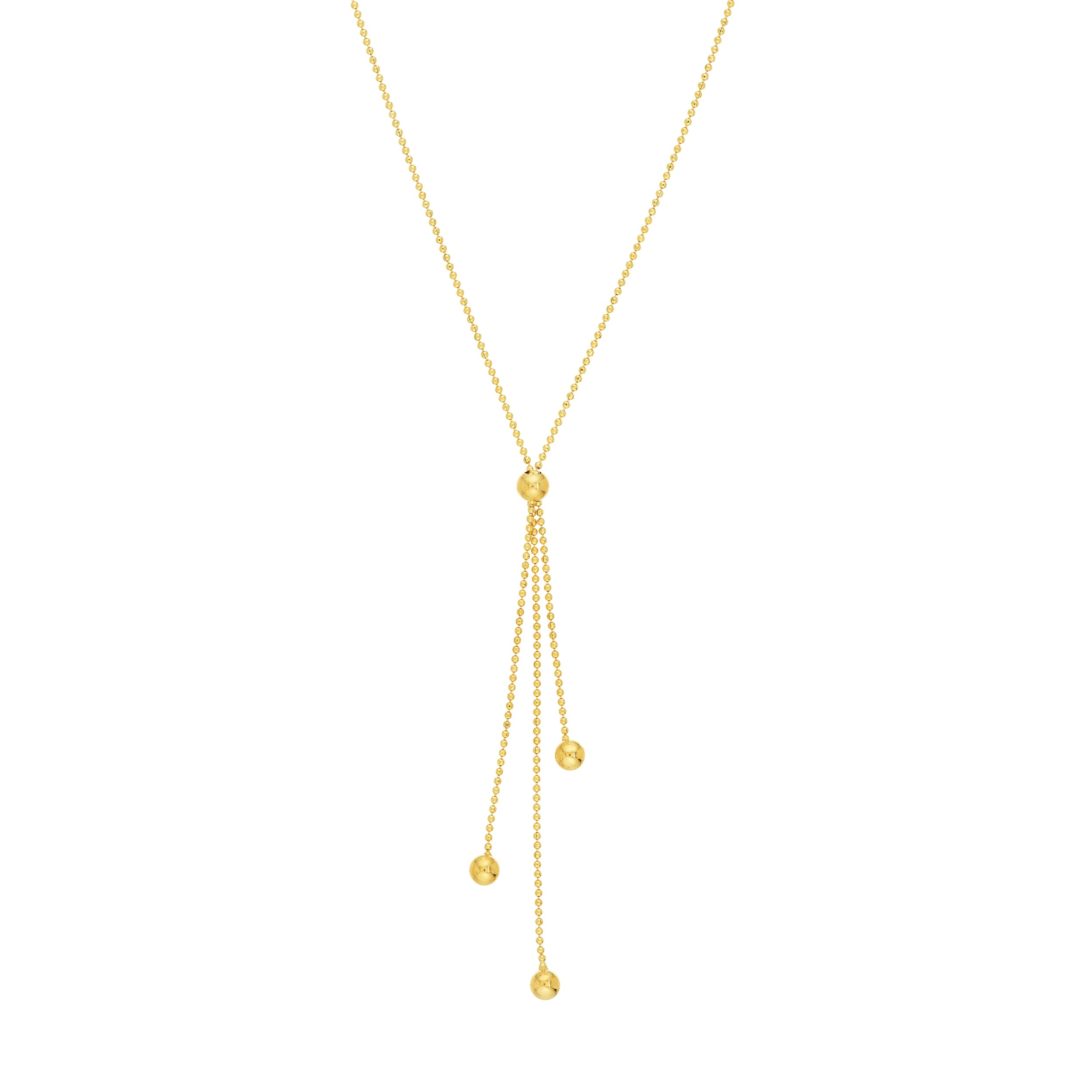 Triple Bead Dangle Lariat Necklace