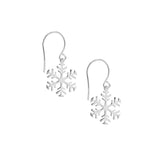 Polished Snowflake Earrings on Fish Hook