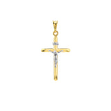 Two-Tone Hollow Crucifix Pendant