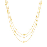 Layered Bead and Marquise Stations Necklace