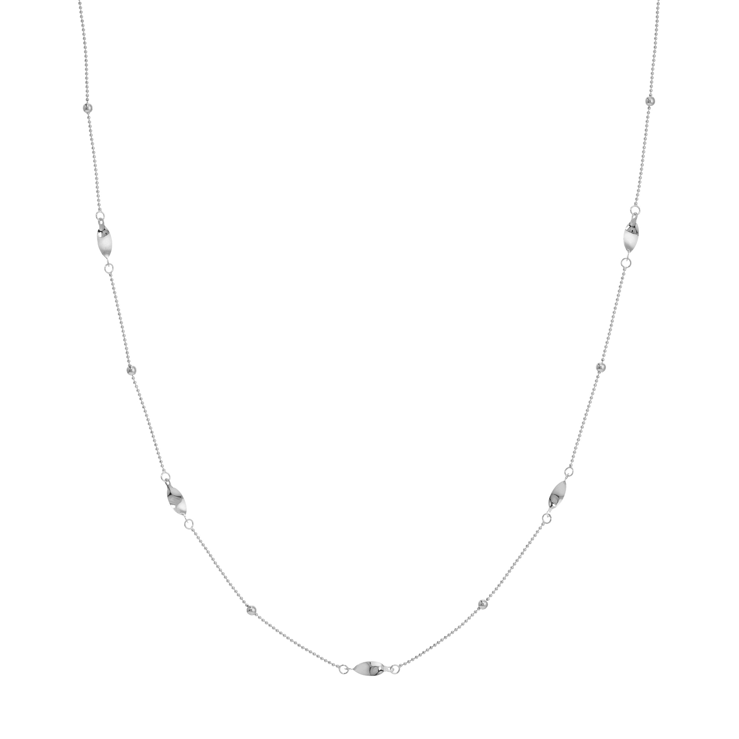 Bead and Marquise Stations Necklace