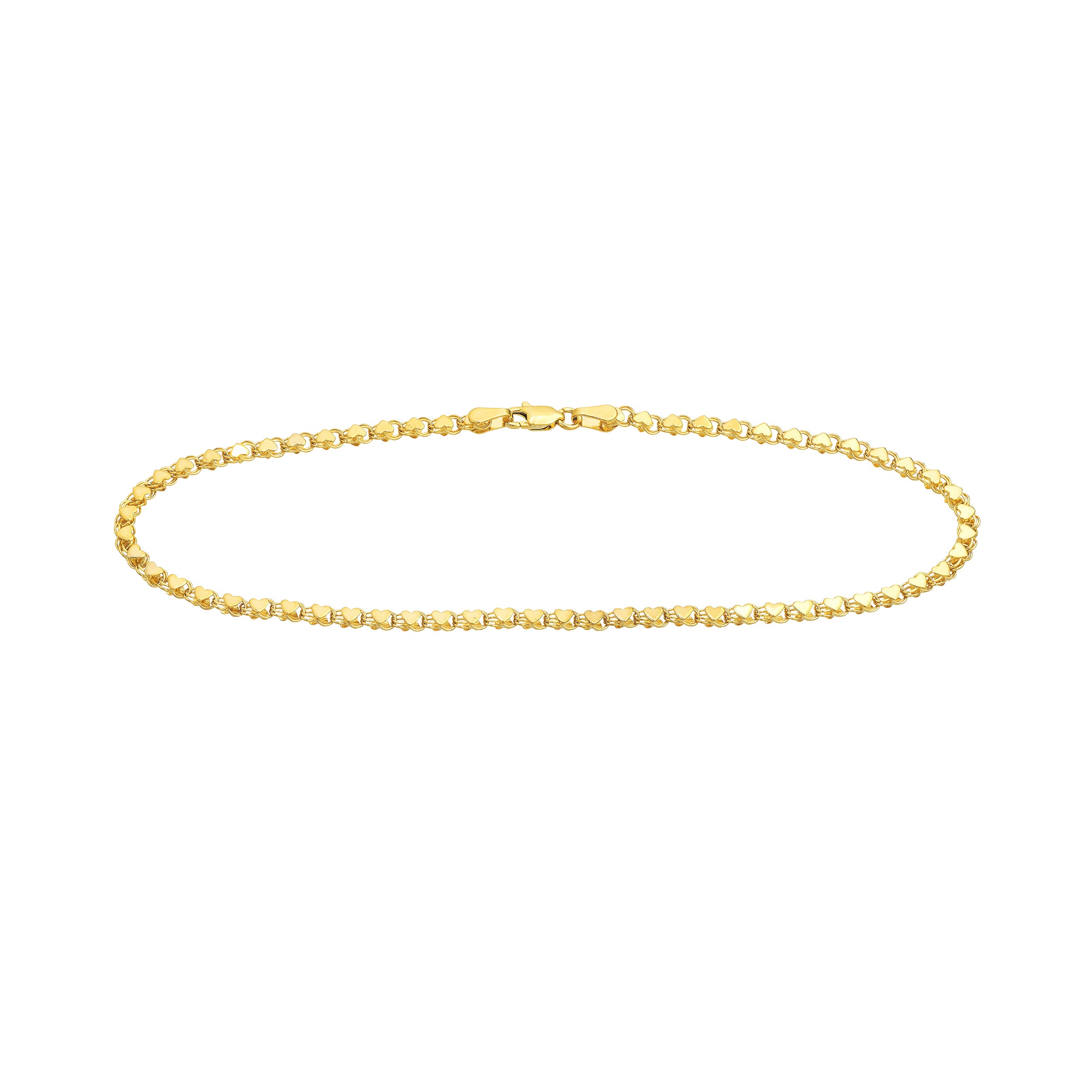 3.0mm Mirror Heart Chain Anklet