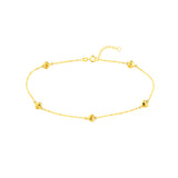 Puff Hearts on Piatto Chain Adjustable Anklet