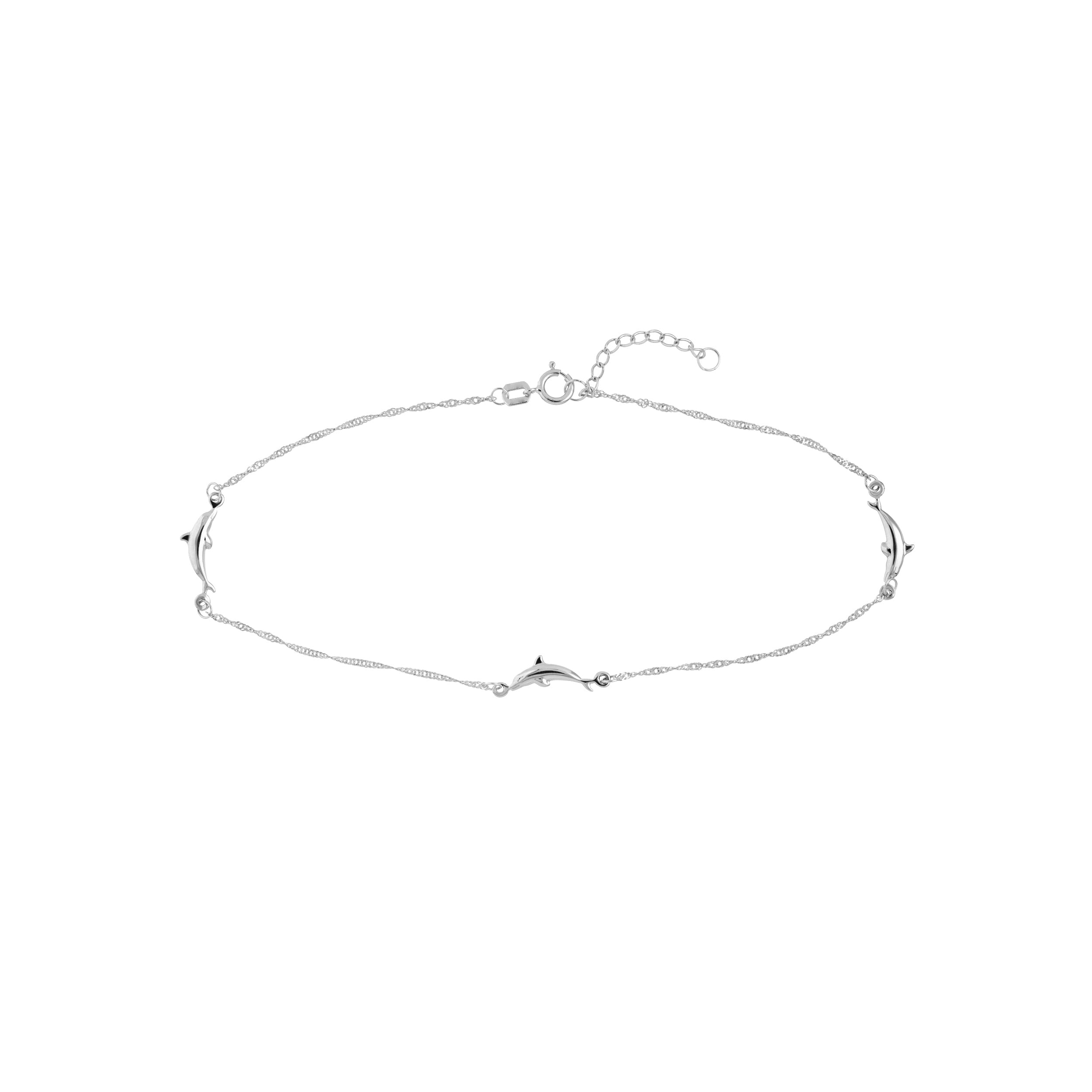 Dolphin Trio Adjustable Anklet