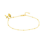Virgin Mary and Cross Adjustable Anklet