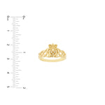 Braided Claddagh Ring with Diamond Accent