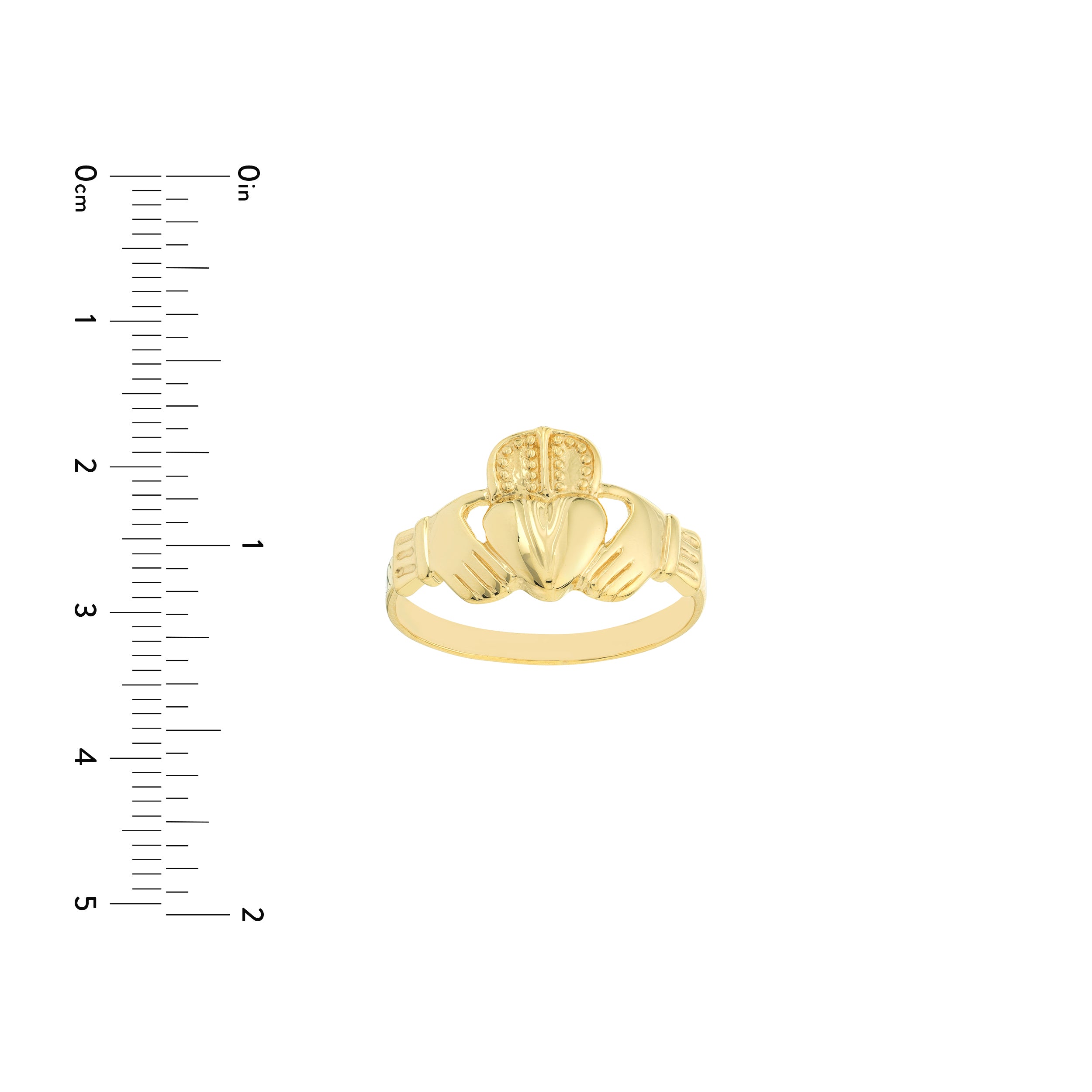 High-Polished Claddagh Ring for Men