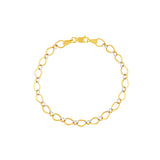 Two-Tone Open Teardrop Link Bracelet