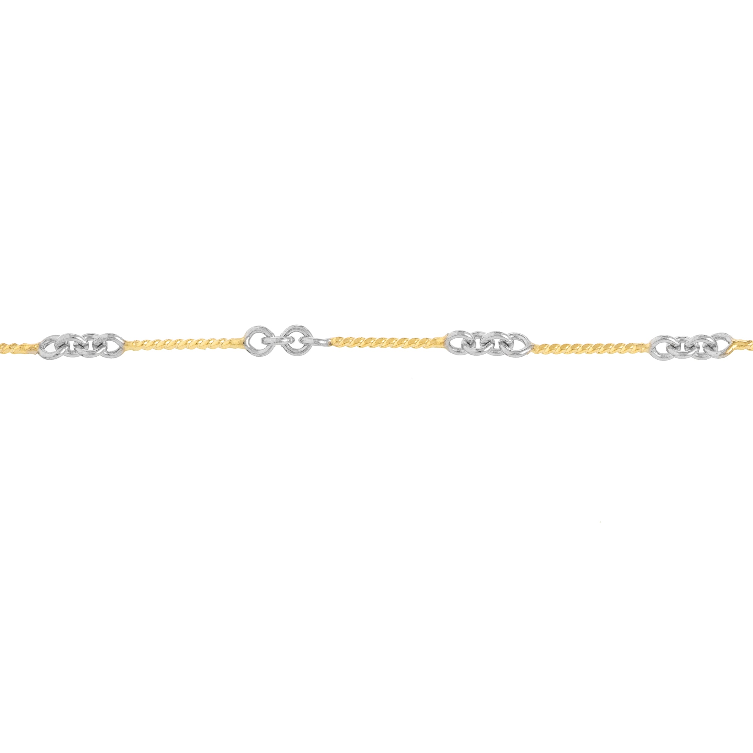 0.8mm Two-Tone Designer Twist Chain with Lobster Lock