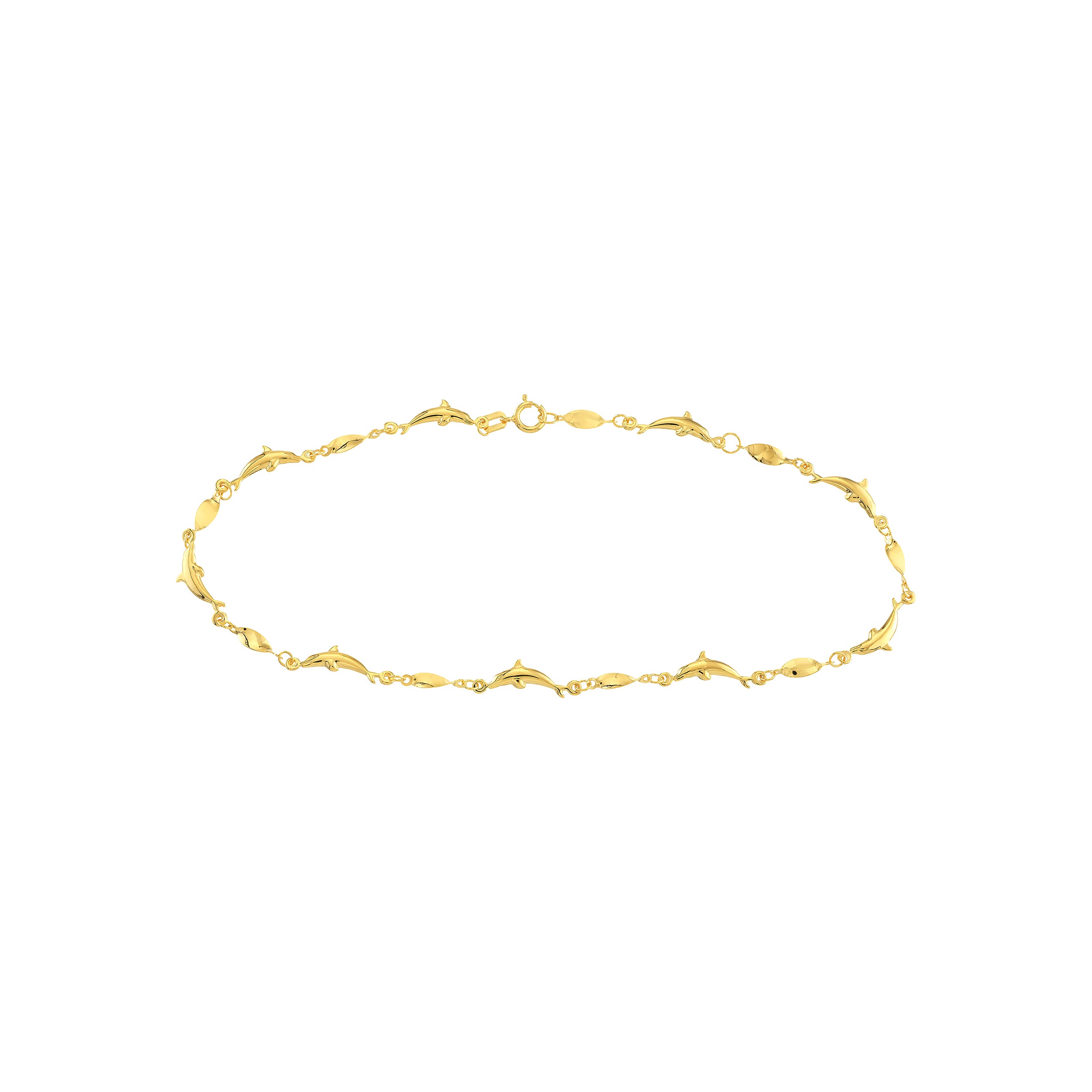 Marquise Twist and Dolphin Adjustable Anklet