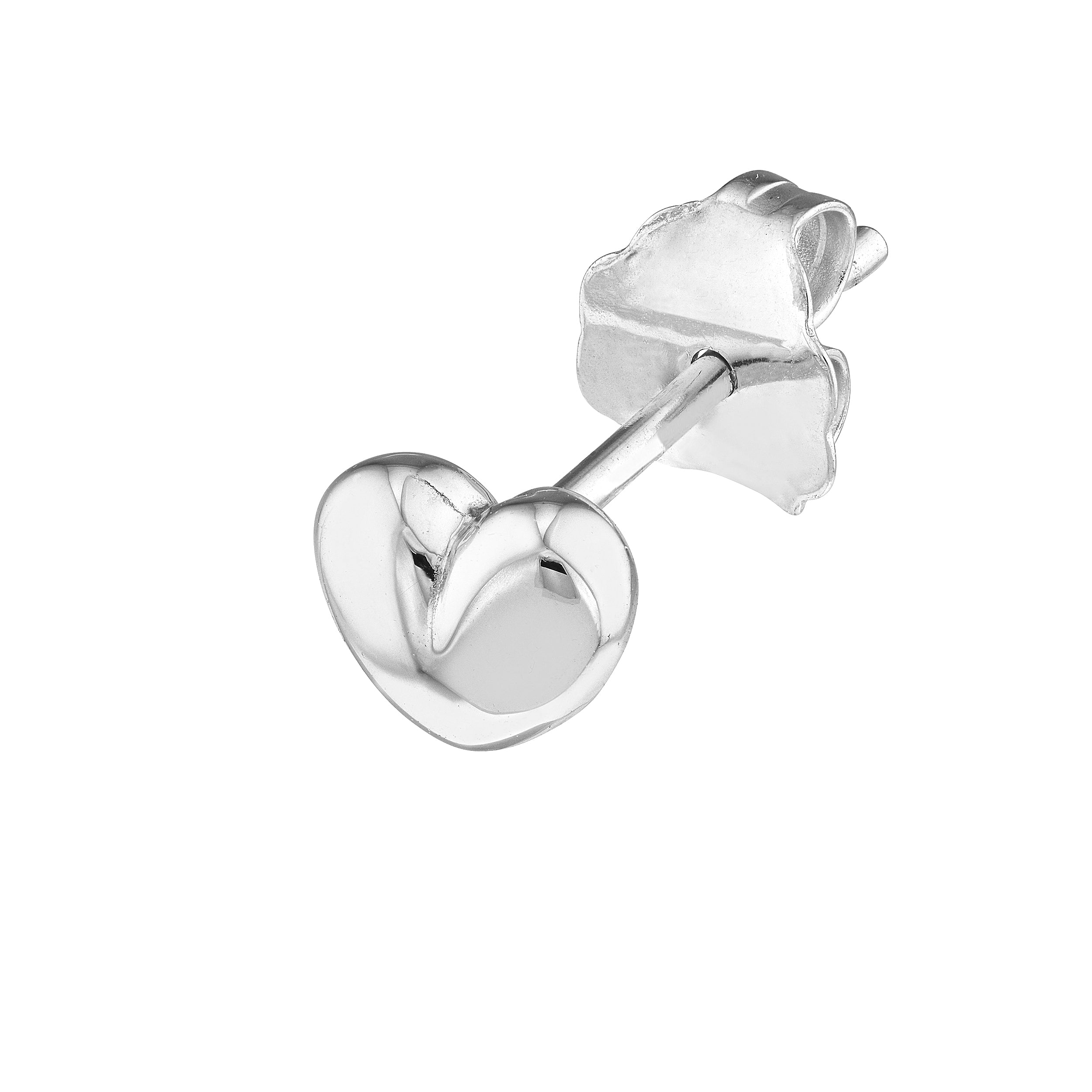 Puffy Heart Stud Earrings on Post Back