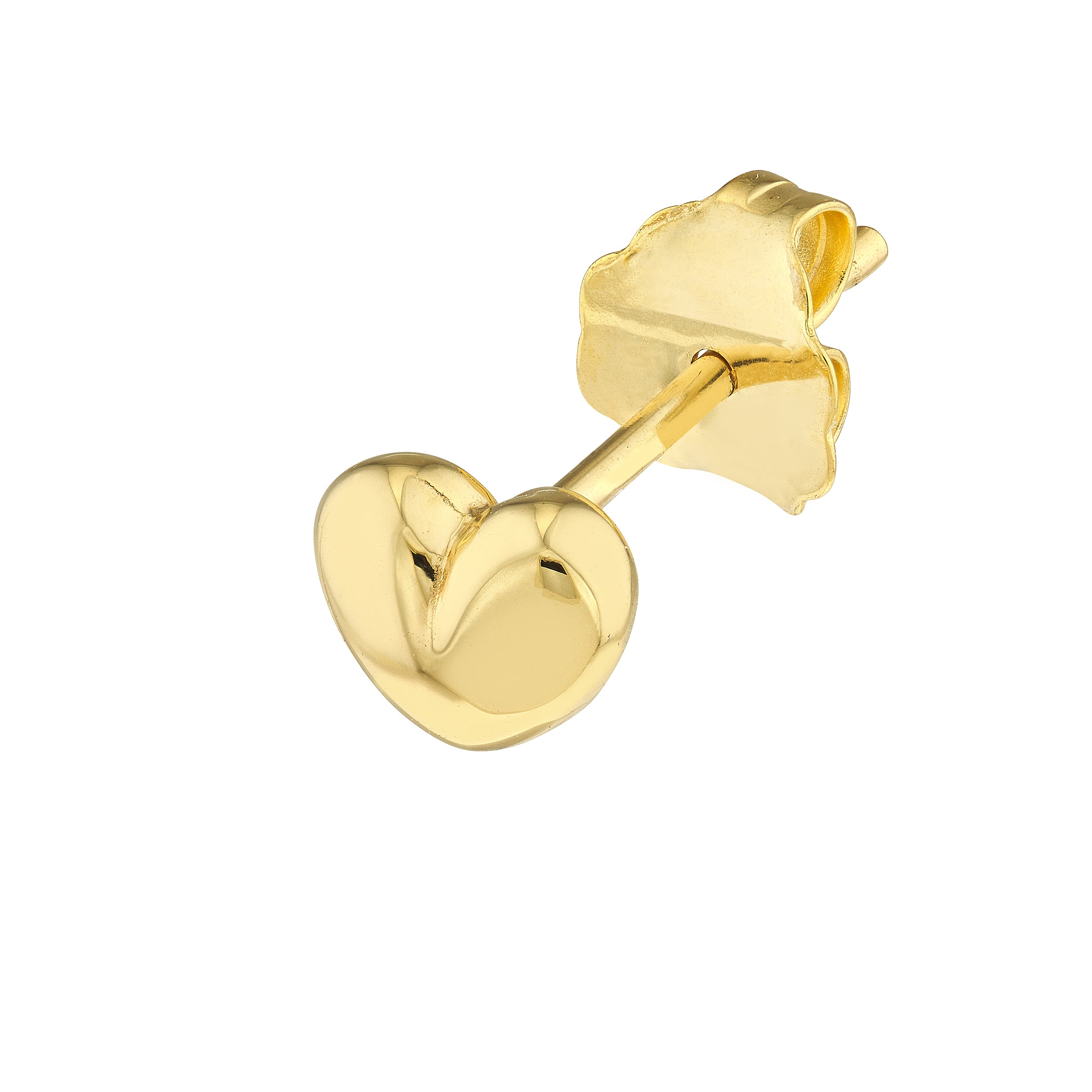 Puffy Heart Stud Earrings on Post Back