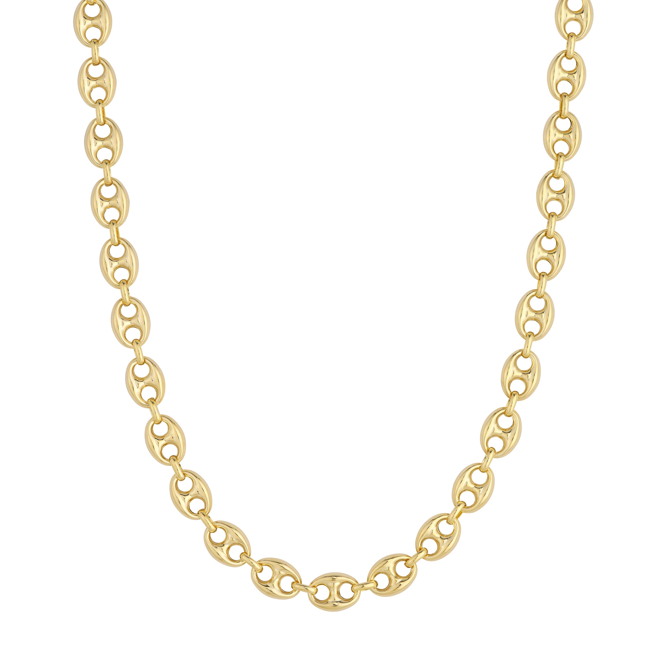 10mm Puff Mariner Chain with Fancy Oval Lobster Lock