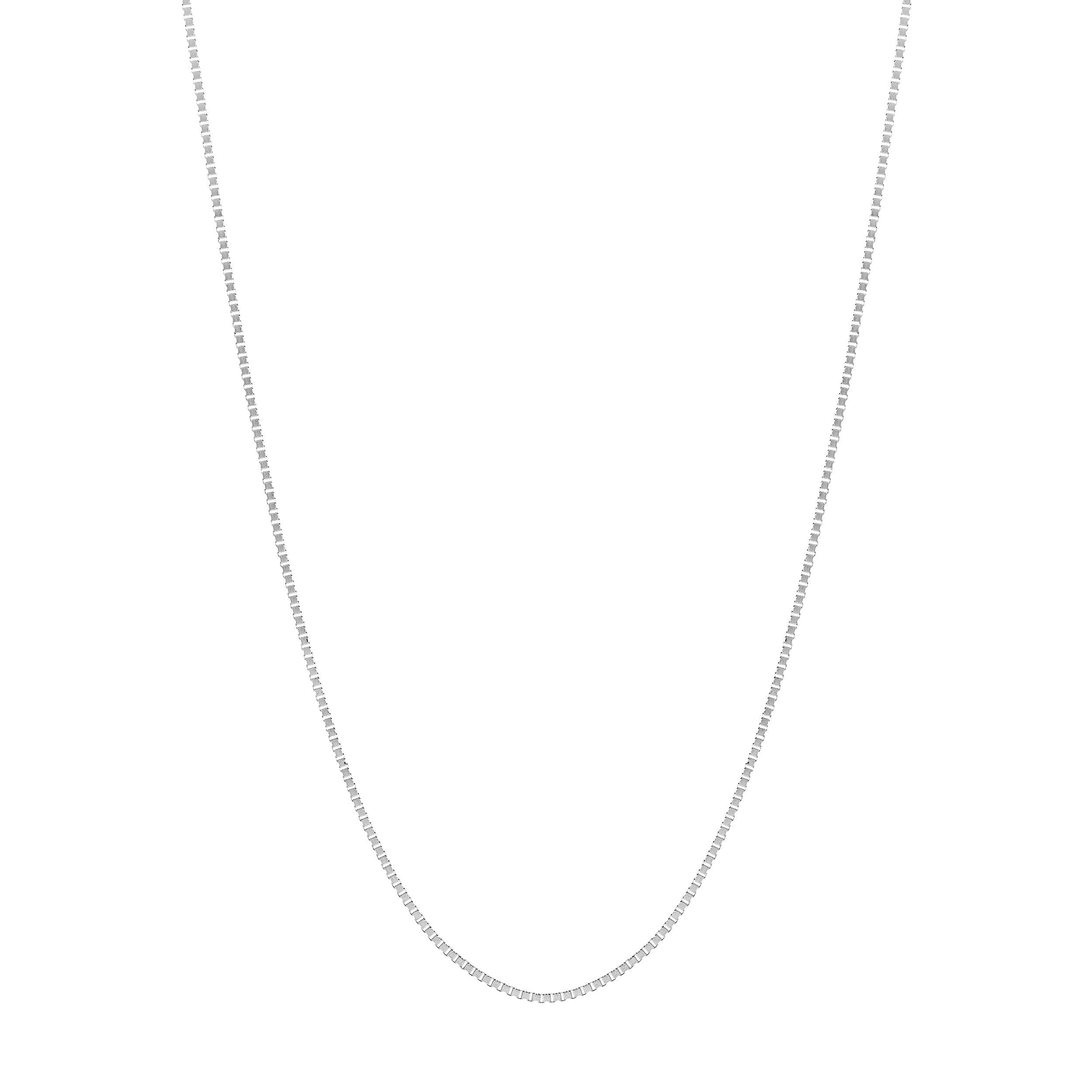 0.8mm Sterling Box Chain w/Slider Bead