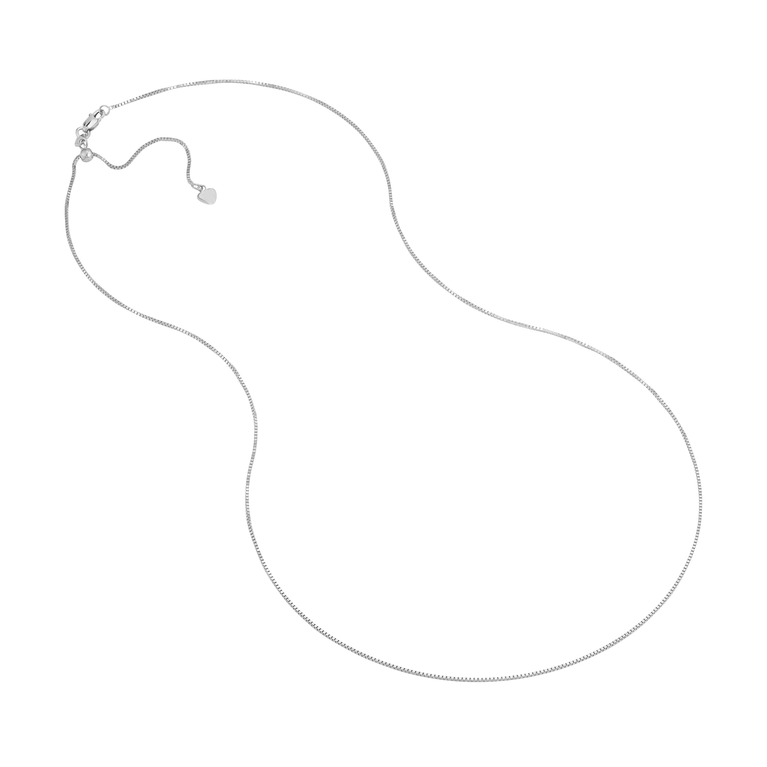 0.8mm Sterling Box Chain w/Slider Bead