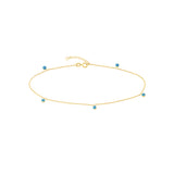 Blue Turquoise Evil Eye Dangle Adjustable Anklet