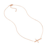 Large Sideways Cross Adjustable Necklace