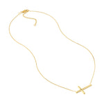 Large Sideways Cross Adjustable Necklace