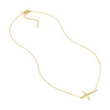Large Sideways Cross Adjustable Necklace