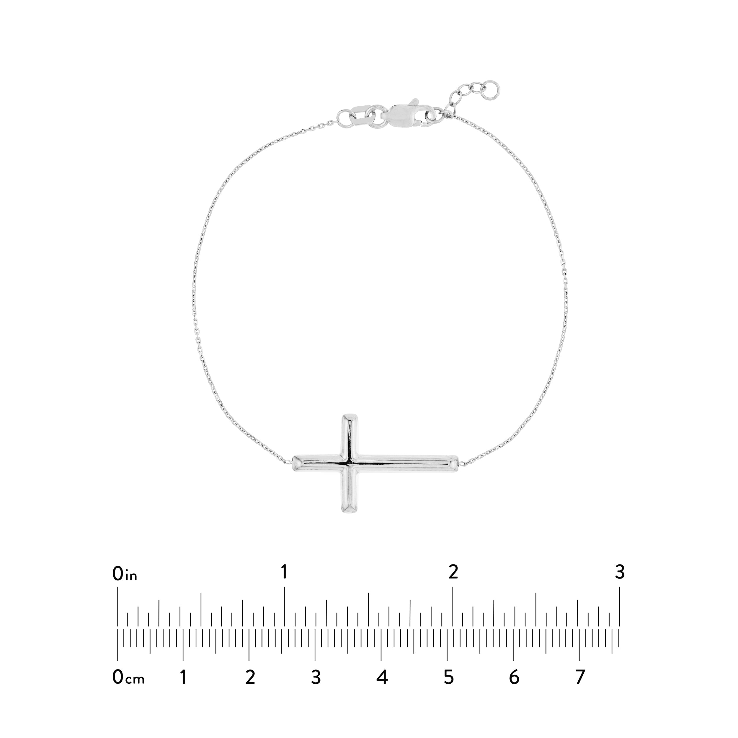 Large Sideways Cross on Chain Bracelet