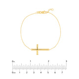 Large Sideways Cross on Chain Bracelet