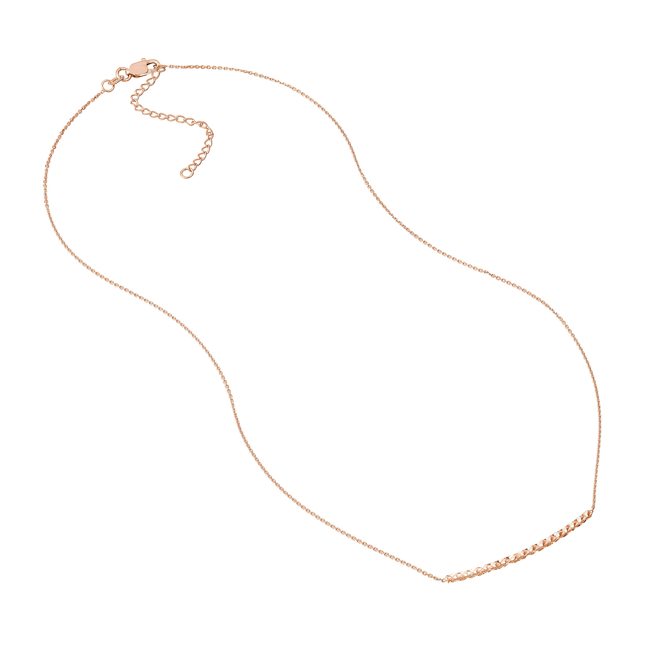 Diamond-Cut Curved Bar Adjustable Necklace