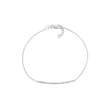 Diamond-Cut Curved Bar on Chain Bracelet