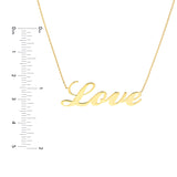 Cursive Love Adjustable Necklace