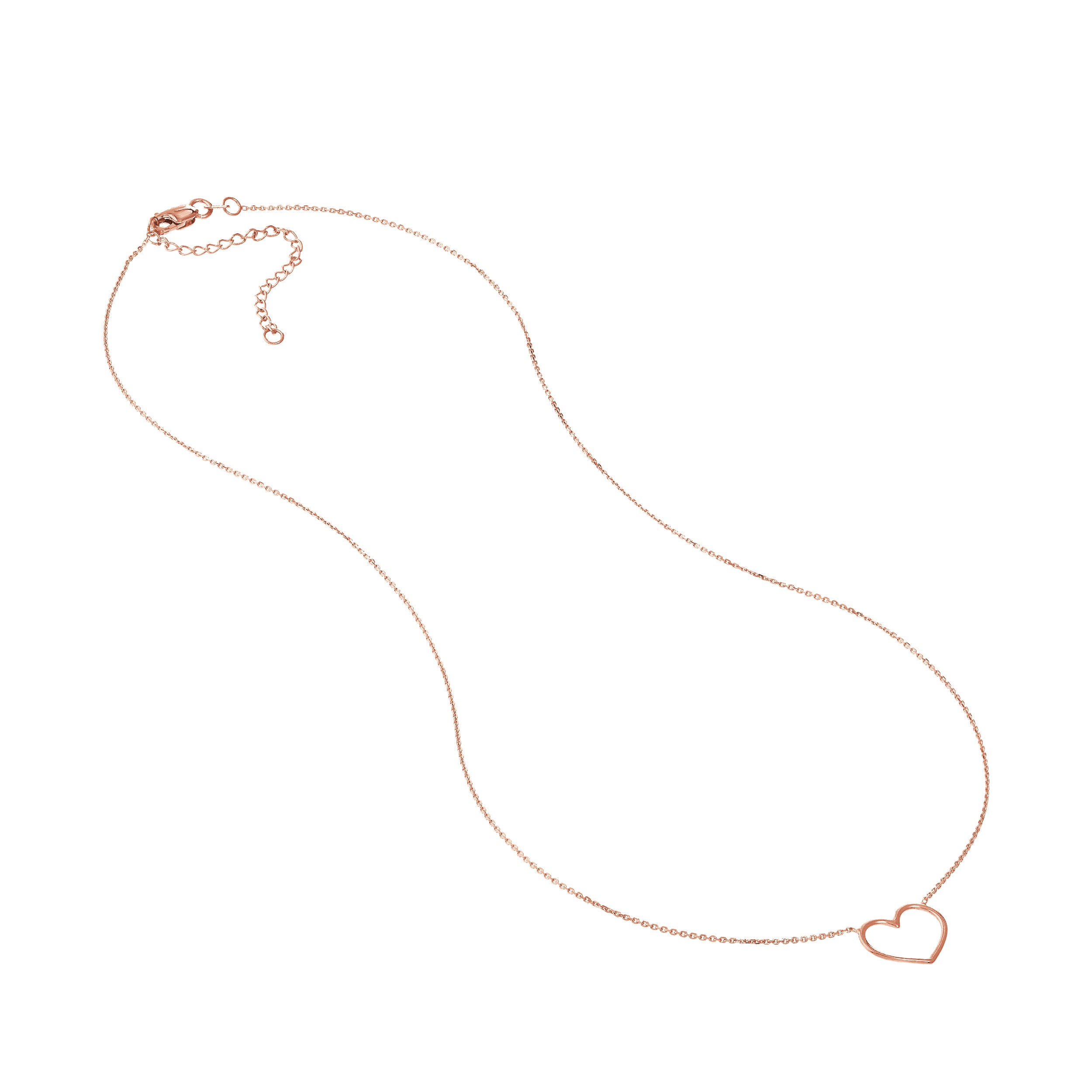 Open Wire Heart Adjustable Necklace