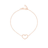 Open Wire Heart Adjustable Bracelet