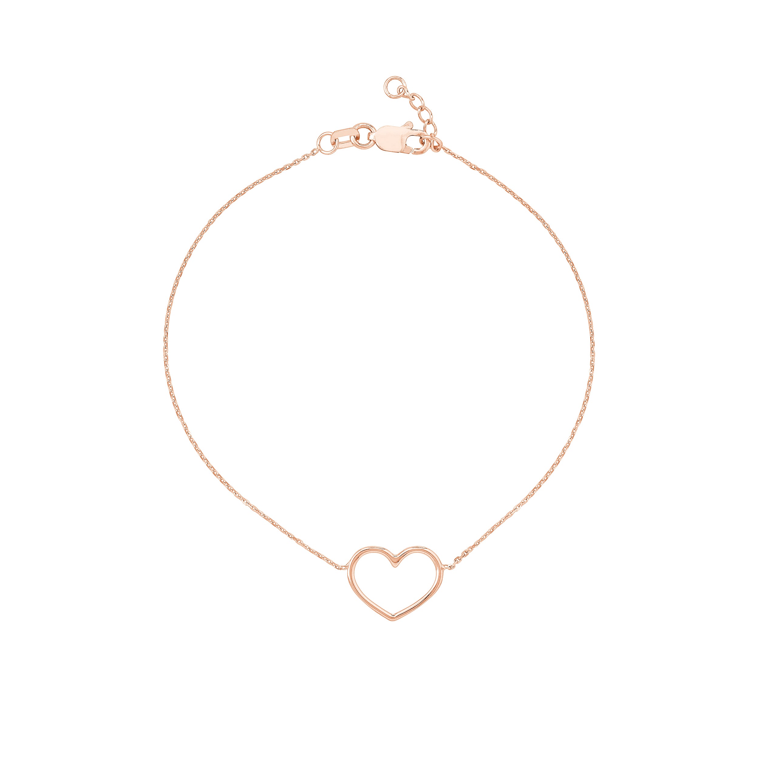 Open Wire Heart Adjustable Bracelet