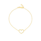 Open Wire Heart Adjustable Bracelet