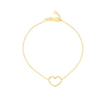 Open Wire Heart Adjustable Bracelet